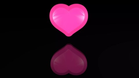 A pink heart is broken, on a black background. The concept of valentine's day, relationships, love.
3D animation