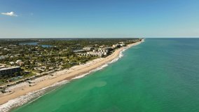 Pier at Vero Beach FL USA 4k aerial video