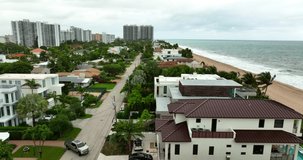 Aerial video luxury mansions in Lauderdale Beach FL
