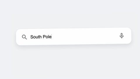 South Pole Search Bar Close Up Single Line Typing Text Box Layout Web Database Browser Engine Concept