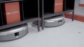 AGV - Automated Guided Vehicle is an industrial vehicle that can be preprogrammed to transport goods in manufacturing, warehouse and between them - Powered by Shutterstock - Get 15% off with code: PIKWIZARD15