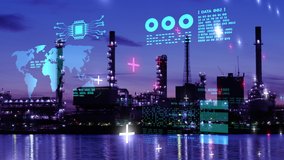 Smart city power energy industry carbon CO2 emission sustainable oil gas plant digital technology futuristic, automation management smart technology global warming and climate change - Powered by Shutterstock - Get 15% off with code: PIKWIZARD15