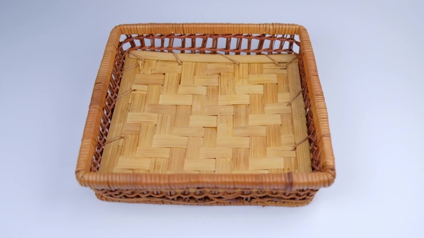 organic white haricot beans falling into a brown bowl. Healthy food. Healthy cereals