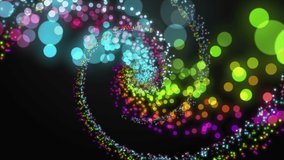 Fantastic video animation with colorful particles in slow motion, 4096x2304 loop 4K