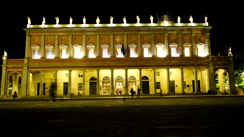  Romolo Valli Municipal Theater in Victory Square in Reggio Emilia, Italy