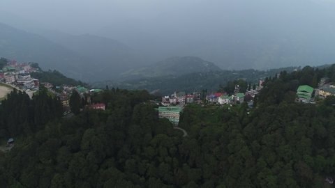 Pelling in India in Sikkim from the sky