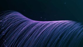 Many PURPLE LINES FORM wave and disappear. Use for background. GLOW PARTICLES orange lines. SPIRAL structures. LIGHTING effects. Animation. Gradient. Futuristic. BLUE dark background. - Powered by Shutterstock - Get 15% off with code: PIKWIZARD15