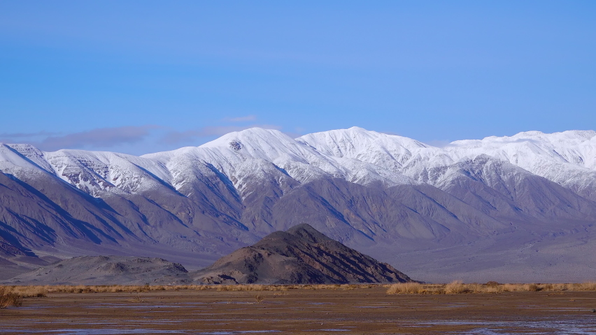 Sierra Nevada Mountains in the Snow at Death Valley National Park