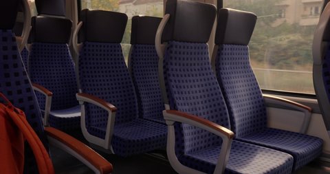 Empty seats in the interior of a passenger train
