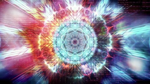 Mandala 3D Kaleidoscope seamless loop Psychedelic Trippy Futuristic Traditional Tunnel Pattern with hyperspace jumps for Consciousness Meditation Background Video Relaxing Ethnic Colorful pattern Chak