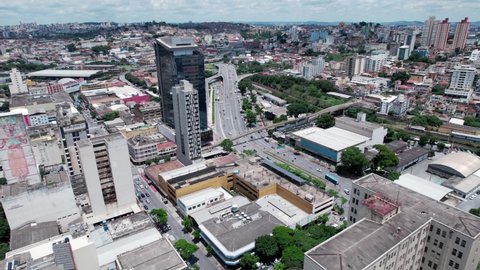 Aerial view of the city of Belo Horizonte, in Minas Gerais, Brazil. 4K.