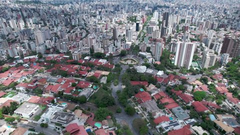 Aerial view of the city of Belo Horizonte, in Minas Gerais, Brazil. 4K.