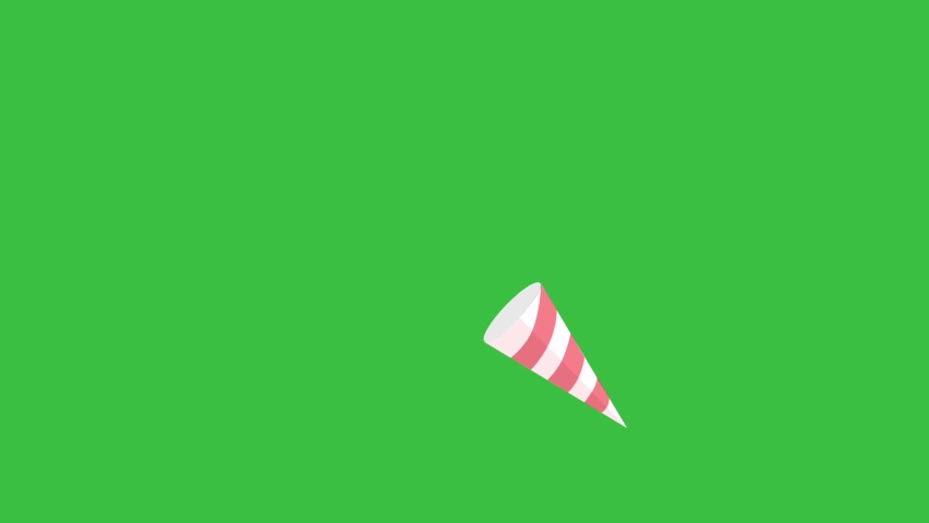 Party popper icon animation on green screen. Celebration concept. Happy Valentine's day. | Shutterstock HD Video #1085534804