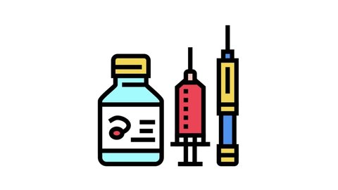 medicaments and preparations color icon animation