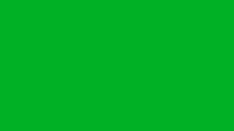 Loop animation of a white arrow with black outlines pointing to the right, on a green chroma key background