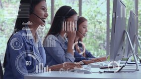 Customer support call center provide data in conceptual vision . Business and communication technology concept . - Powered by Shutterstock - Get 15% off with code: PIKWIZARD15