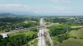 Drone view video of the Sigli Banda Aceh Toll Road (Sibanceh), the first toll road in Aceh