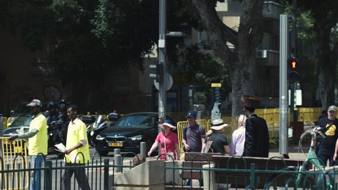 01.05.2020,Tel Aviv,Israel. Orthodox Jews In Tel Aviv City Center