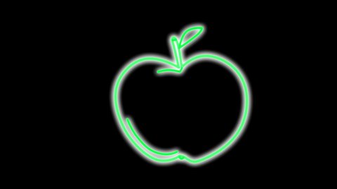 Apple Outline Self Drawing Animation Glowing Stock Footage Video (100% ...