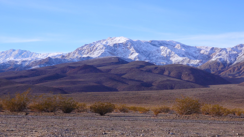 Sierra Nevada Mountains in the Snow at Death Valley National Park