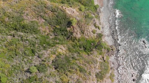 Aerial view of Acquarilli Beach, Elba Island