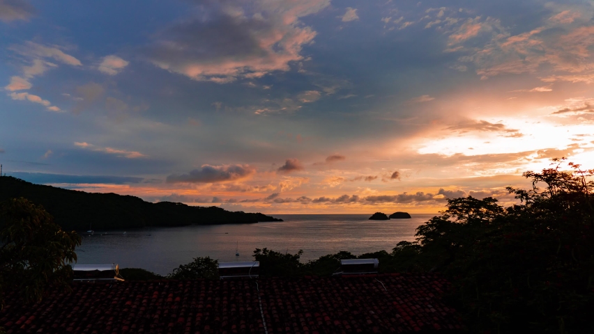 Sunset Time Lapse On Costa Rican beach