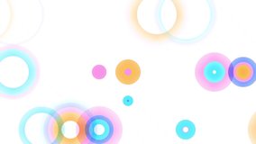 Animation with several circles flashing and appearing in the frame. white background