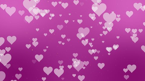 Abstract Pink Valentines Day White Hearts Motion Background.