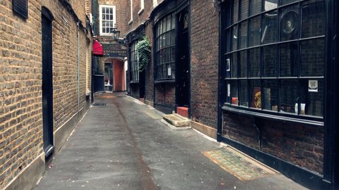 Harry Potter locaction in London, diagon alley, January 2022