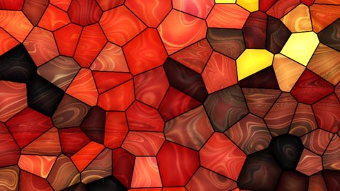 Beautiful colorful abstract red glass polygonal pattern animation background. Beautiful glossy colorful abstract low poly surface wave. seamless loop 3D animation. 4K