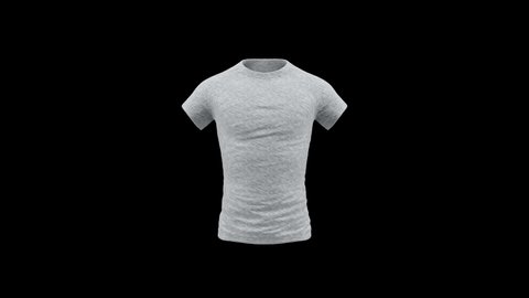 Gray T-shirt Looped Rotation Alpha Channel 4K