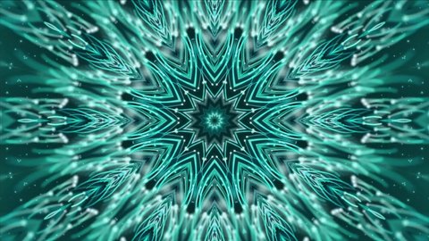Kaleidoscope mandala abstract background of trippy art psychedelic trance to open third eye with visuals energy chakra futuristic. VJ seamless loop.