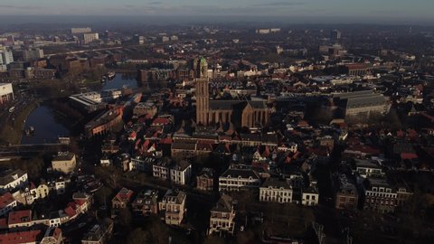  Peperbus daytime drone view in the city of Zwolle, 