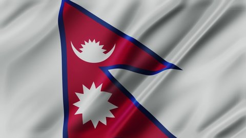 Nepal waving flag fabric texture of the flag and 3d animation background.