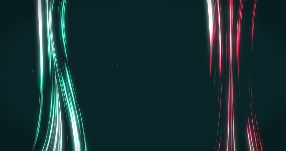 Streak light animation. Loop glowing streaks on dark green background. Banner concept. Shining particles flying. Royalty-Free Stock Footage #1085642120