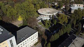 Old Soviet premises,shooting video from a drone 4k,