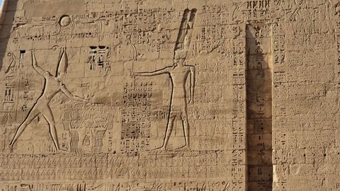 Temple of Medinet Habu. Egypt, Luxor. The Mortuary Temple of Ramesses III at Medinet Habu is an important New Kingdom period structure in the West Bank of Luxor in Egypt.