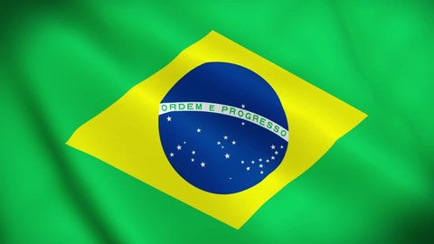 4K National Animated Sign of Brazil, Animated Brazil flag, Brazil Flag waving, The national flag of Brazil animated. 
