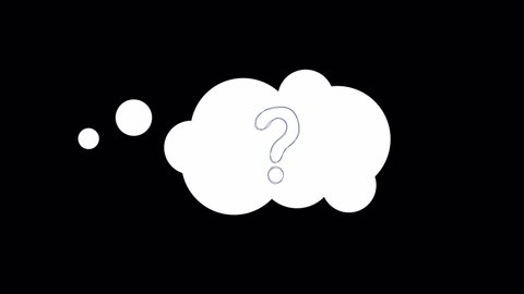 question mark in speech bubble animation. ALPHA channel, transparent background. hand drawn cartoon doodle style. Ask button, advice, FAQ sign, help banner. stock footage, motion graphics