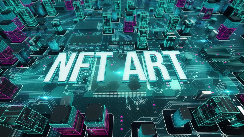 NFT Art with digital technology hitech concept Royalty-Free Stock Footage #1085703308