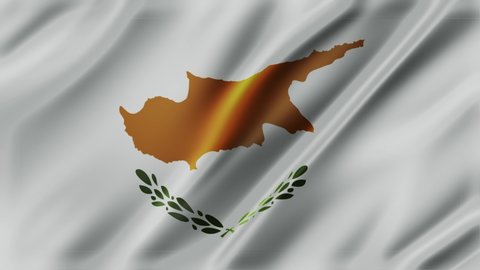 Cyprus waving flag fabric texture of the flag and 3d animation background.