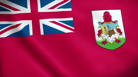 4K National Animated Sign of Bermuda, Animated Bermuda flag, Bermuda Flag waving, The national flag of Bermuda animated. 