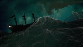 Ship sailing in a thunderstorm - Powered by Shutterstock - Get 15% off with code: PIKWIZARD15