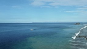Drone video of beautiful Pacific Ocean coast.