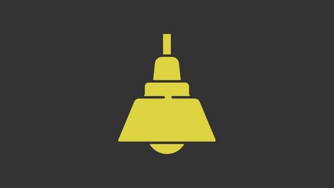 Yellow Chandelier icon isolated on grey background. 4K Video motion graphic animation.