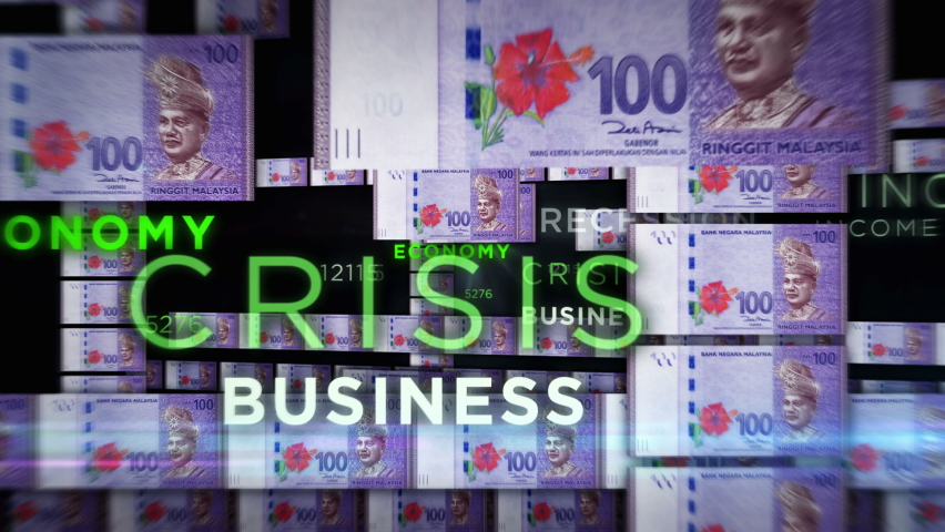 Malaysia Ringgit money loop 3d animation. Camera flying between MYR banknotes. Finance, economy, crisis, business success, recession, debt and tax seamless looped concept. | Shutterstock HD Video #1085728085