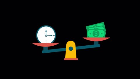 Animated Time is money icon designed in flat icon style, business or finance concept icon.
