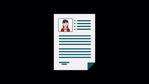 Animated Girl Resume icon designed in flat icon style, business or finance concept icon.
