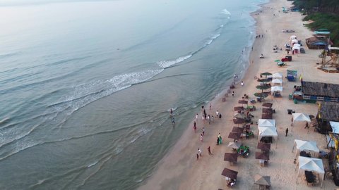 Goa, India - November 26 2021: A scene at Betalbatim beach Goa, on the west coast of India.