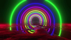 Abstract Colorful Spectrum Tunnel Background